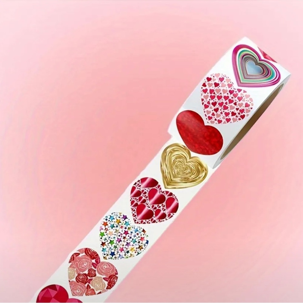 One Inch Heart Stickers 1,000 Pieces